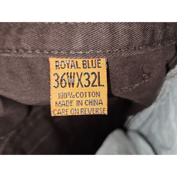 Royal Blue Safari Gear Cargo Pants Mens 36 x 32 Brown Pockets Outdoors Work NEW - Picture 6 of 13